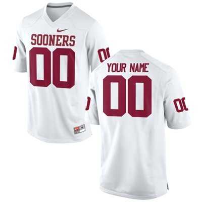 Mens Oklahoma Sooners 2015 Nike White Customized Replica Football Jersey->customized ncaa jersey->Custom Jersey